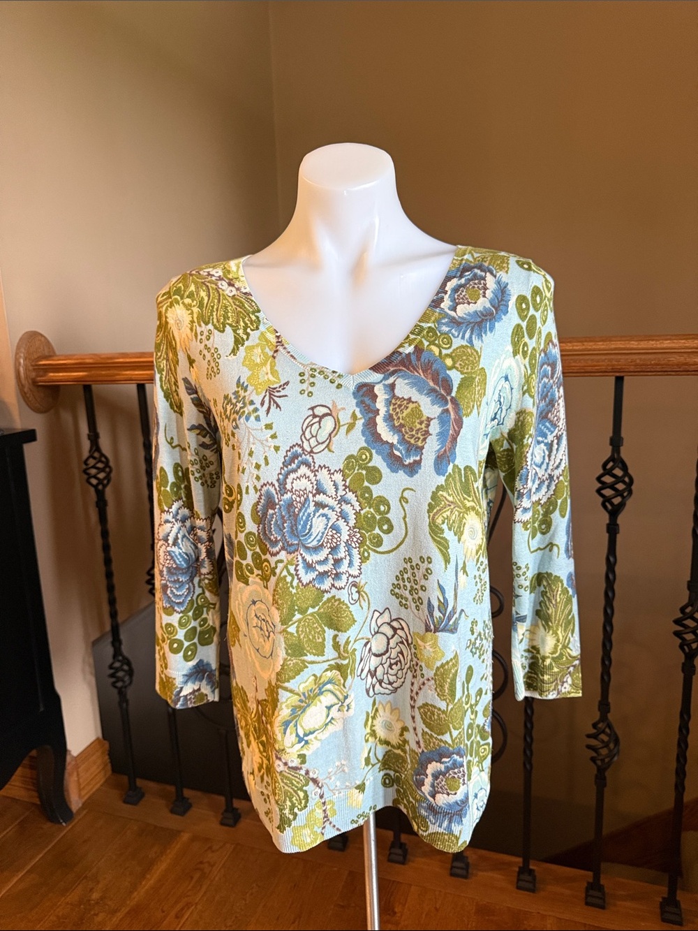 Talbots v-neck silk and cotton sweater